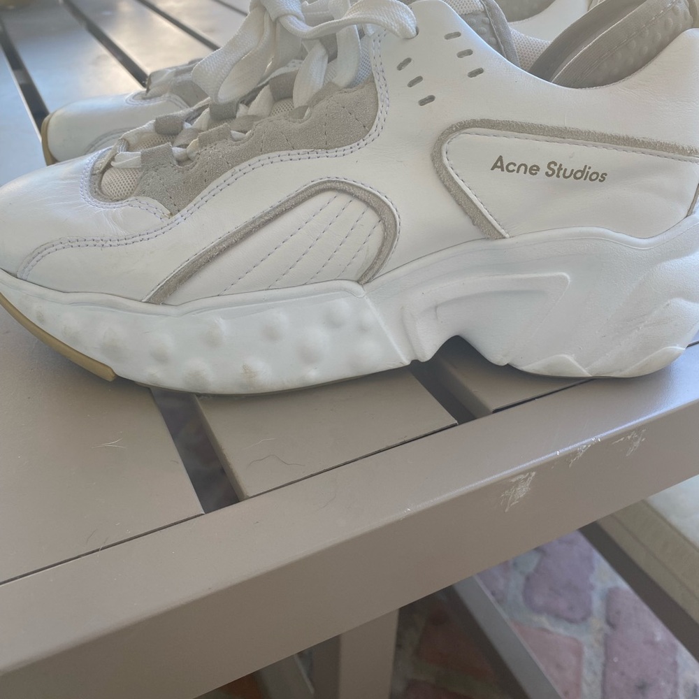 Acne Studios White and Gray Sneakers